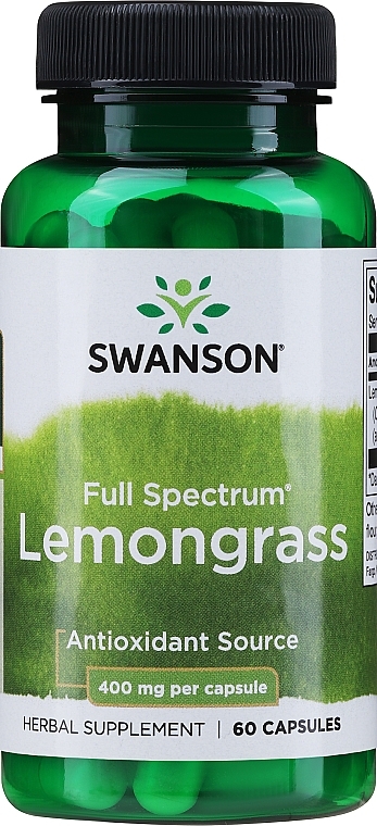 Пищевая добавка "Лемонграсс", 400 мг - Swanson Full Spectrum Lemongrass — фото N1