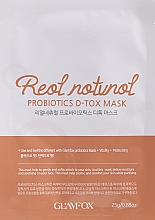 Духи, Парфюмерия, косметика Тканевая пробиотическая маска для обезвоженной, тусклой кожи с первыми признаками старения - Glamfox Probiotics D-Tox Mask