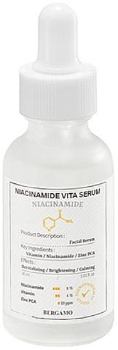 Вітамінна сироватка для обличчя з ніацинамідом - Bergamo Niacinamide Vita Serum — фото N1