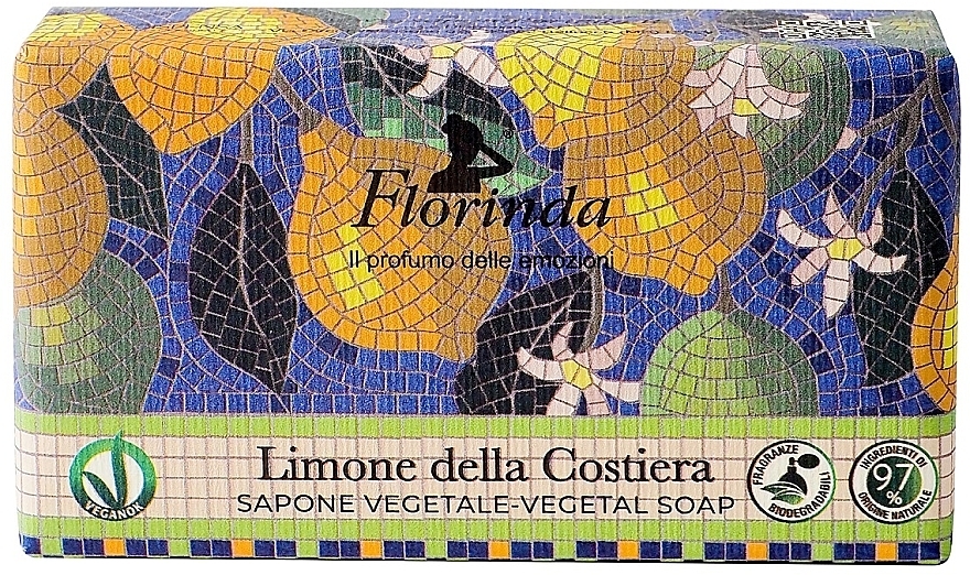 Мило натуральне на основі рослинних олій "Прибережний лимон" - Florinda Vegetal Soap Limone della Costiera — фото N1