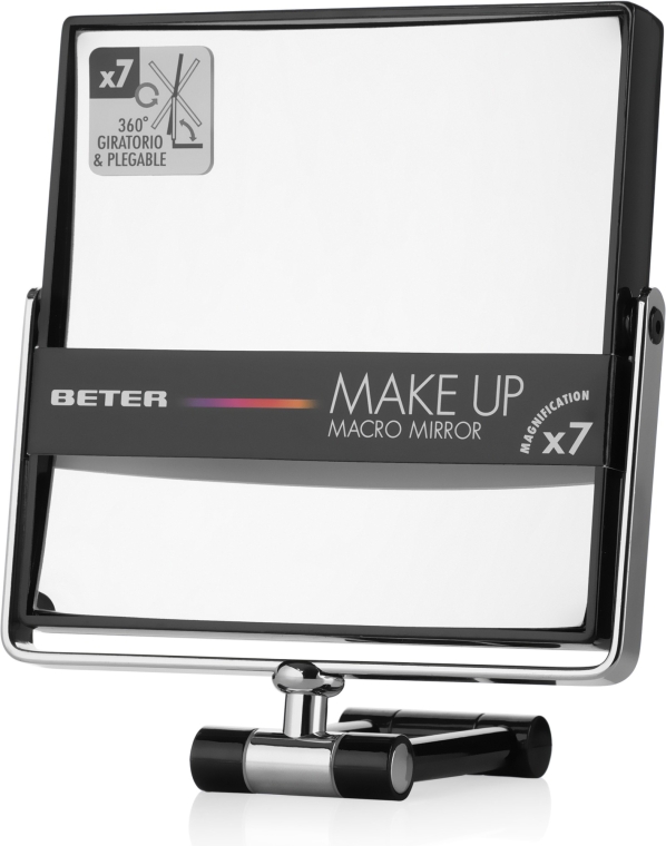 Дзеркало складне двостороннє з x7 збільшенням, чорне - Beter Viva Make Up Macro Mirror