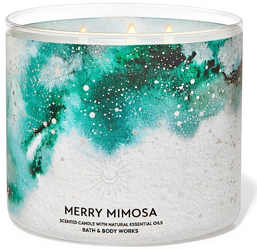 Аромасвеча "Веселая мимоза", 3-х фитильная - Bath and Body Works Merry Mimosa Scented Candle — фото N1