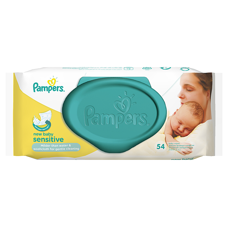 Салфетки детские влажные New Baby Sensitive, 54 шт - Pampers — фото N4