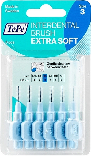 Набор межзубных ершиков "Extra Soft", 0.6 мм - TePe Interdental Brush Extra Soft Size 3 — фото N1