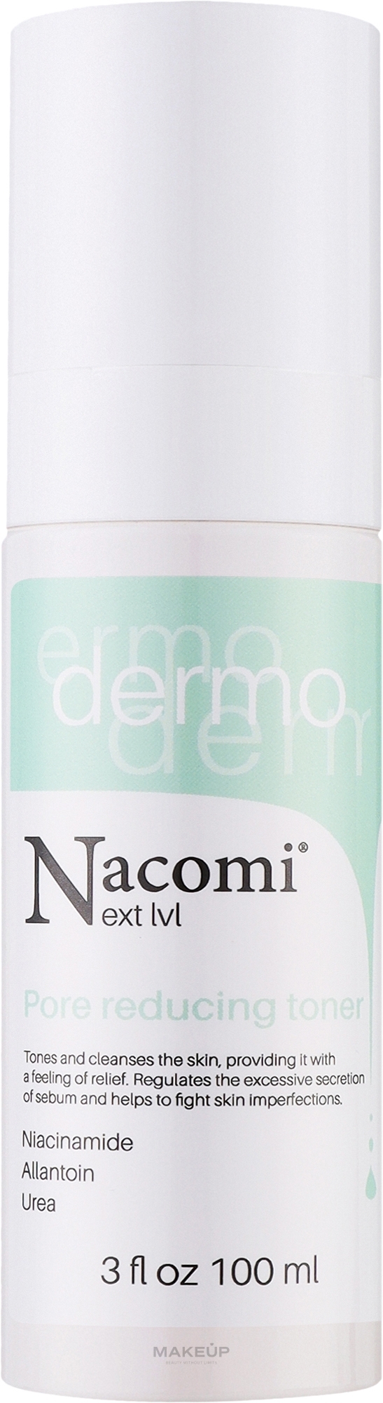 Очищувальний тонік для чутливої та схильної до акне шкіри - Nacomi Dermo Pore Reducing Toner — фото 100ml