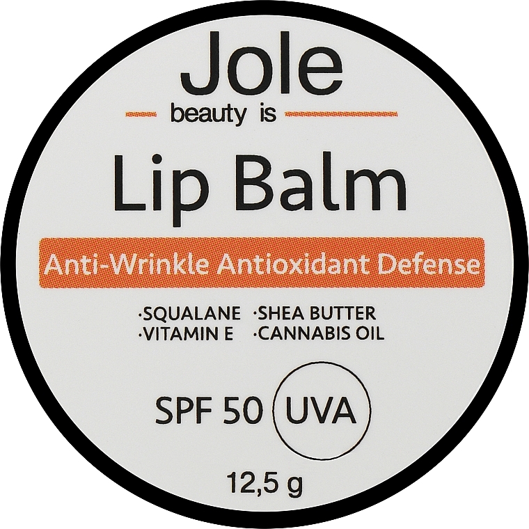 Бальзам для губ солнцезащитный влагостойкий - Jole Lip Balm SPF 50