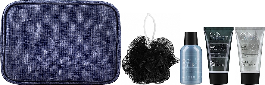Набор - The Kind Edit Co Skin Expert Travellers Bag (b/wash/100ml + f/wash/50ml + b/lot/50ml + sponge + bag) — фото N2