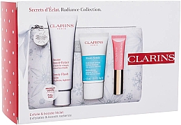 Духи, Парфюмерия, косметика Набор по уходу за лицом - Clarins Radiance Collection (balm/50ml + scrub/15ml + l/balm/5ml + pouch)