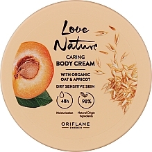 Ухаживающий крем для тела с органическим овсом и абрикосом - Oriflame Love Nature — фото N1