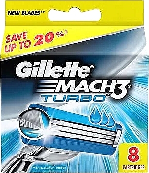 Сменные кассеты для бритья, 8 шт. - Gillette Mach3 Turbo — фото N1
