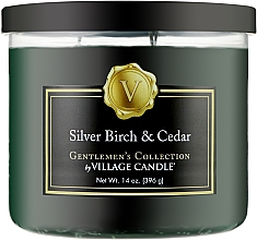 Ароматическая свеча в банке "Серебряная береза и кедр" - Village Candle Gentlemens Collection Silver Birch & Cedar — фото N1