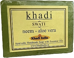 Духи, Парфюмерия, косметика Мыло ручной работы "Алоэ Вера и Ним" - Khadi Swati Aloe Vera And Neem Handmade Soap