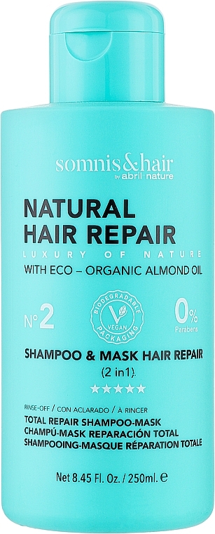 Шампунь і маска 2 в 1 для відновлення пошкодженого волосся - Somnis & Hair Shampoo & Mask Hair Repair — фото N1
