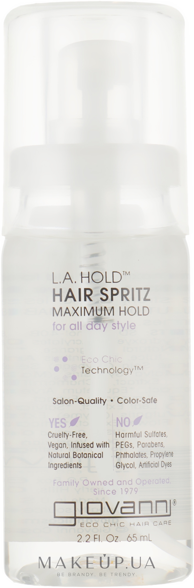 Лак для волосся - Giovanni La Hold Hair Spritz — фото 65ml