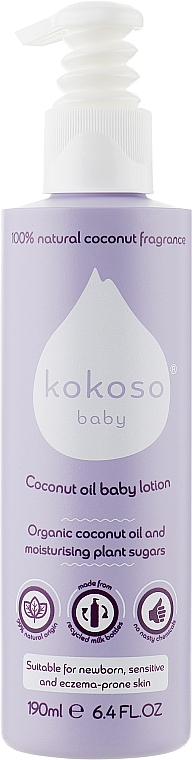Детский увлажняющий лосьон с нежным ароматом - Kokoso Baby Skincare Natural Coconut Fragrance — фото N1