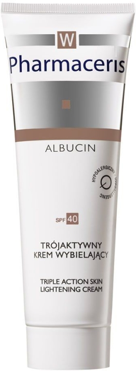 УЦЕНКА Отбеливающий крем тройного действия для лица - Pharmaceris W Albucin Triple Action Skin Lightening Cream SPF40*