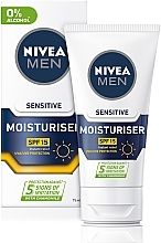 Чоловічий крем для догляду за чутливою шкірою обличчя - NIVEA MEN Sensitive Facial Cream SPF15 — фото N2