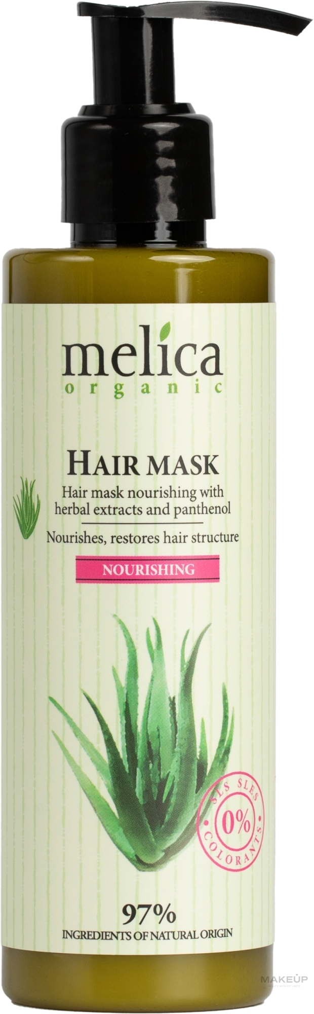 Маска для волос с экстрактом трав и пантенолом - Melica Organic Nourishing Hair Mask — фото 200ml