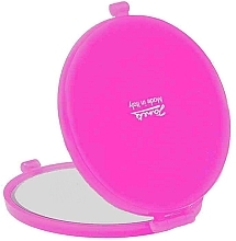 Парфумерія, косметика Дзеркало кишенькове, 82448, рожеве - Compact Bag Mirror 73 mm