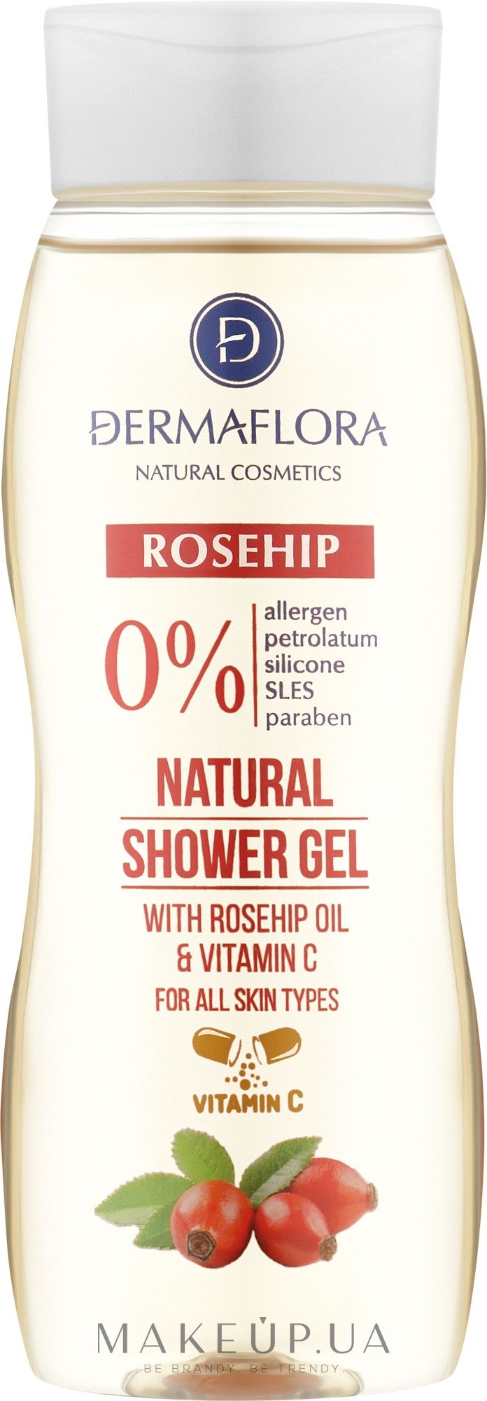 Гель для душа - Dermaflora Rosehip Natural Shower Gel  — фото 250ml