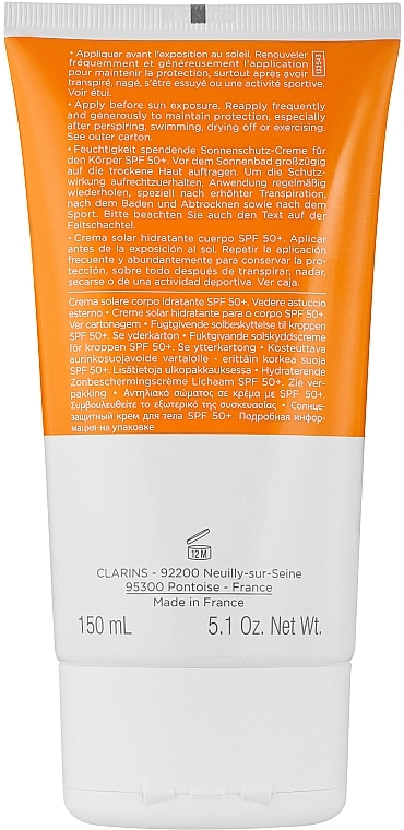 Солнцезащитный крем для тела - Clarins Solaire Corps Hydratante Cream SPF 50+ — фото N2