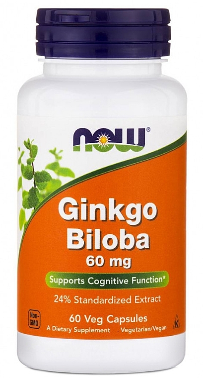 Капсули "Гінкго білоба" 60 mg - Now Foods Ginkgo Biloba — фото N1