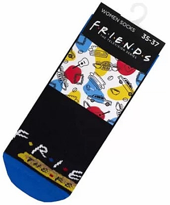 Шкарпетки жіночі бавовняні "Friends" 5301, чорні - Duna — фото N2