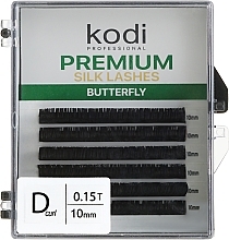 Накладні вії Butterfly Green D 0.15 (6 рядів: 10 мм) - Kodi Professional — фото N1