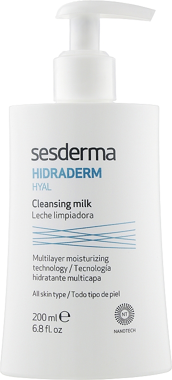 Очищувальне молочко для обличчя - SesDerma Laboratories Hidraderm Hyal Cleansing Milk Leche Limpiadora — фото N1