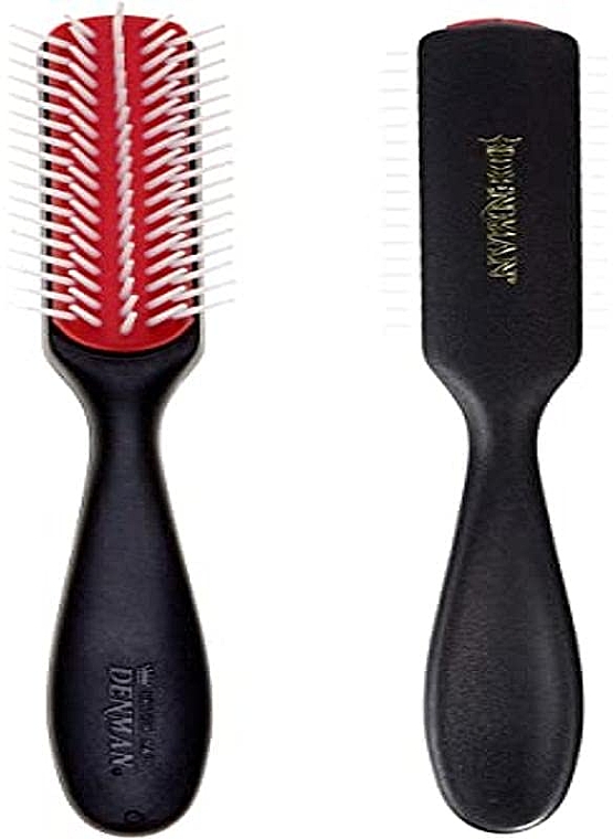 Щітка для волосся D143, чорна з червоним - Denman Small Styling Brush — фото N1