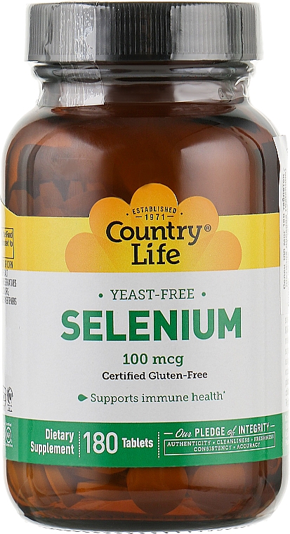 Селен, 100 мкг - Country Life Selenium — фото N1