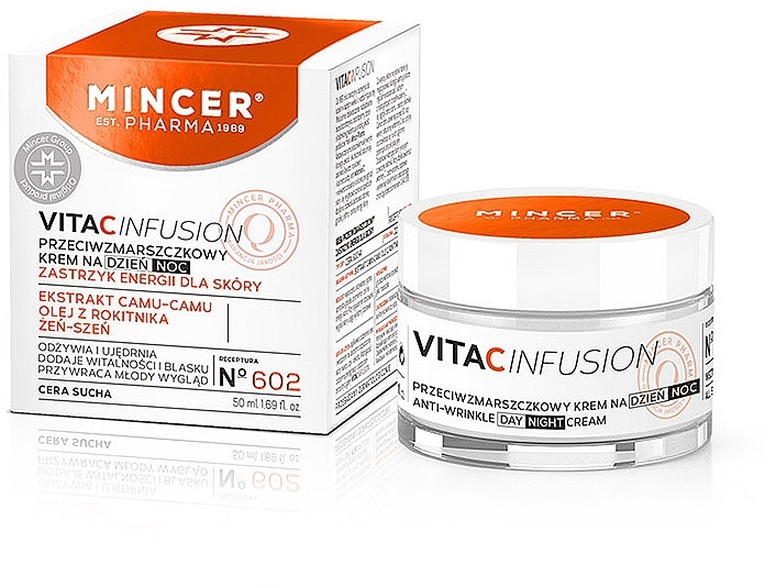 Антивіковий крем для обличчя  - Mincer Pharma Vita C Infusion Anti-Wrinkle Day And Night Cream № 602