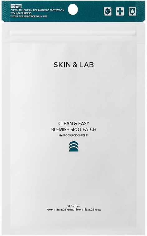 Патчи от прыщей, 54 шт. - Skin&Lab Clean & Easy Blemish Patch — фото N1