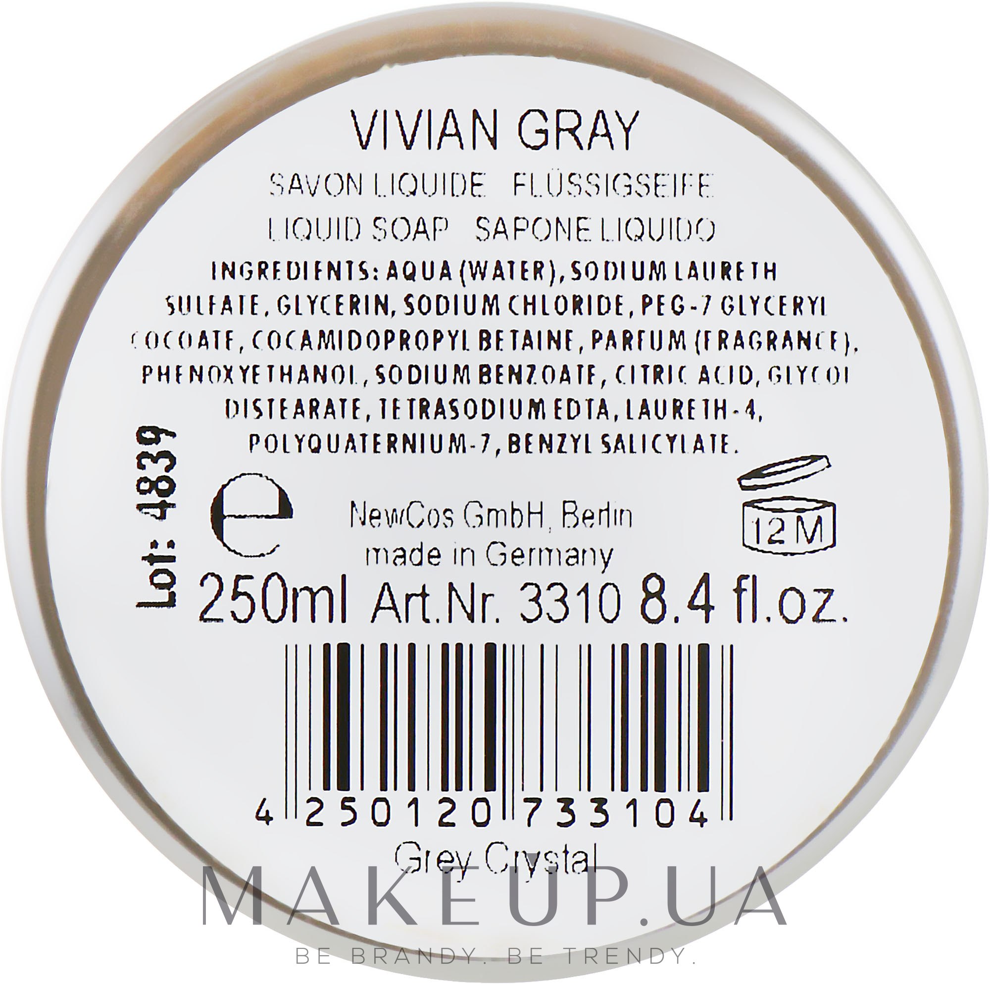 Vivian Gray Grey Crystals Luxury Cream Soap - Жидкое крем-мыло: купить