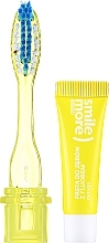 Набір у жовтому футлярі - Hiskin Mango Travel Set (toothpaste/4ml + toothbrush) — фото N2