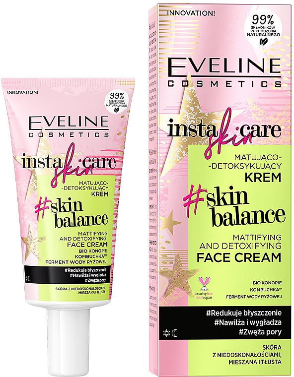 Матувальний крем для обличчя - Eveline Cosmetics Insta Skin Care #Skin Balance — фото N1