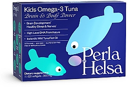 Духи, Парфюмерия, косметика Омега-3 из тунца, с высоким уровнем DHA, 120 капсул - Perla Helsa Kids Omega-3 Tuna Brain & Body Power Dietary Supplement 