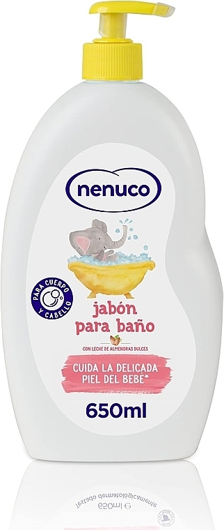 Жидкое мыло для купания, с дозатором - Nenuco Moisturizing Bath Soap with Almond Milk — фото N1