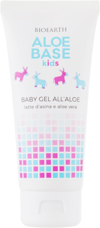 Детский увлажняющий гель на основе алоэ - Bioearth Aloebase Kids Aloe Vera baby Gel with Donkey Milk — фото N2