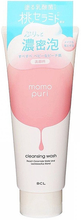 Пінка для вмивання з вітамінами А, С, Е й керамідами - BCL Momo Puri Moist Cleansing Face Wash — фото N1