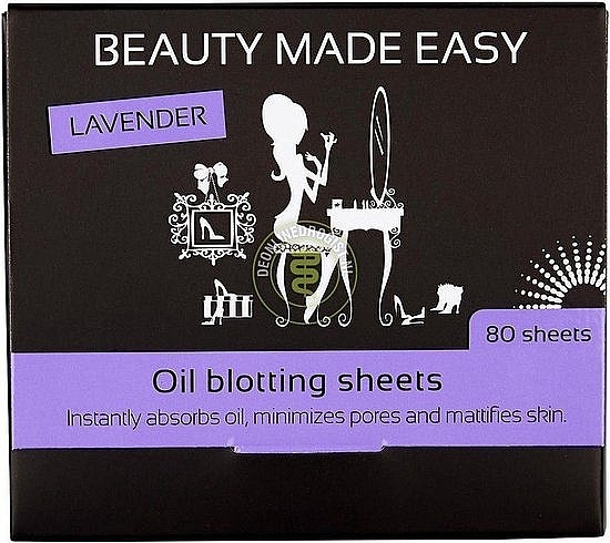 Матувальні серветки для обличчя "Лаванда" - Beauty Made Easy Oil Blotting Sheets Lavender — фото N1