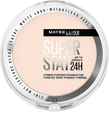 Стійка крем-пудра з тональним ефектом для обличчя - Maybelline New York SuperStay 24HR Hybrid Powder Foundation — фото N1