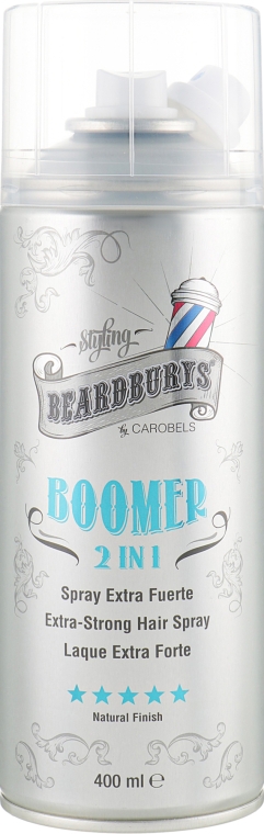 Лак для волос с двумя распылителями - Beardburys Boomer 2 in 1 Super Strong Hair Spray — фото N1