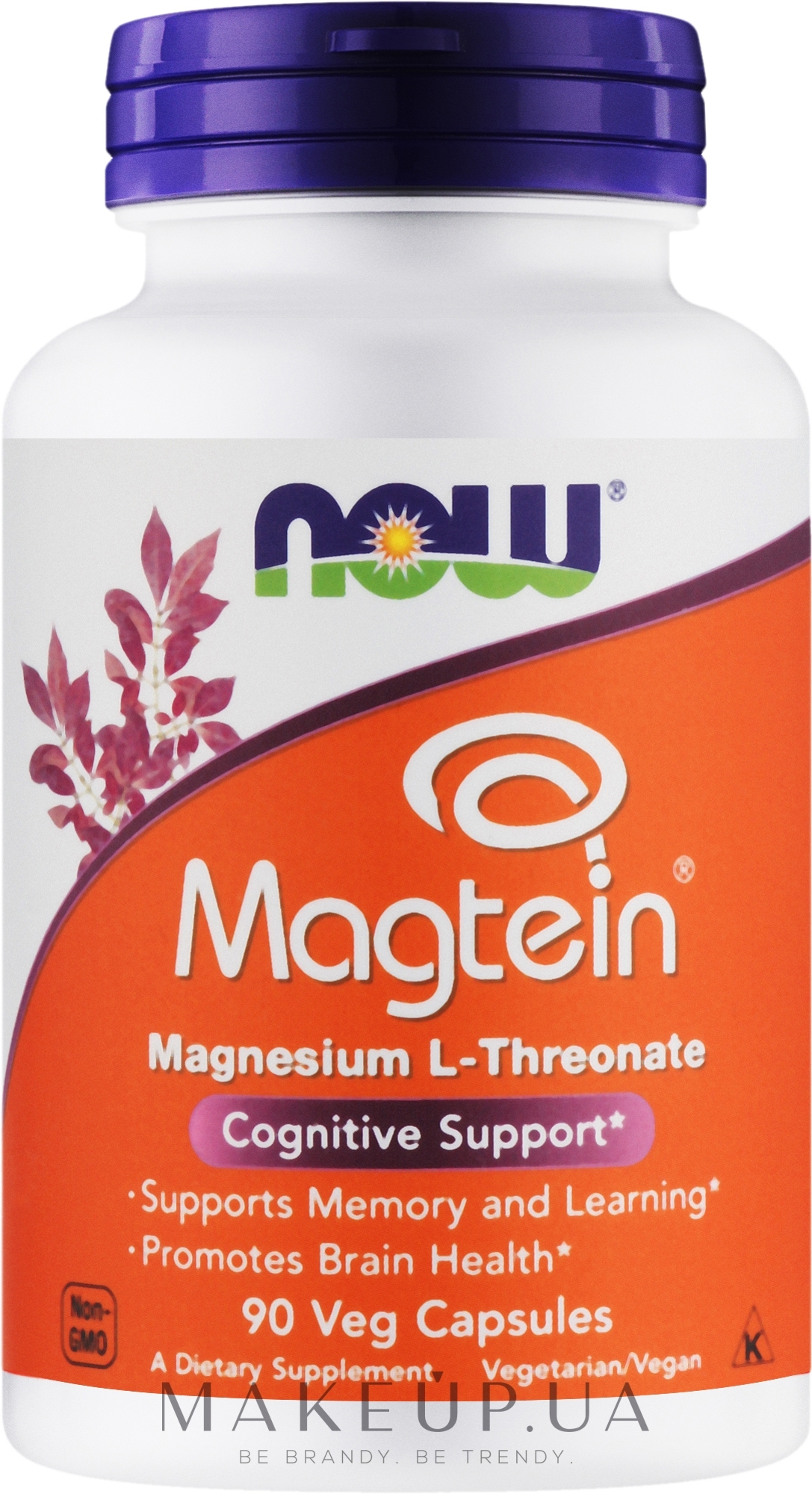 Мінерали Магнію L-треонат, капсули - Now Foods Magtein Magnesium I-Threonate Veg Capsules — фото 90шт