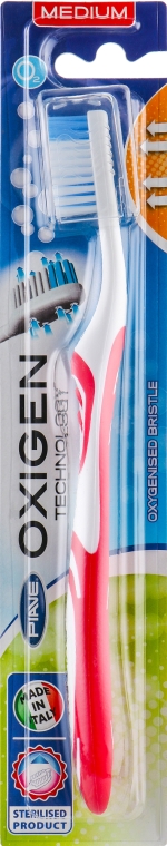 Зубная щетка "Oxigen", средняя, красная - Piave — фото N1