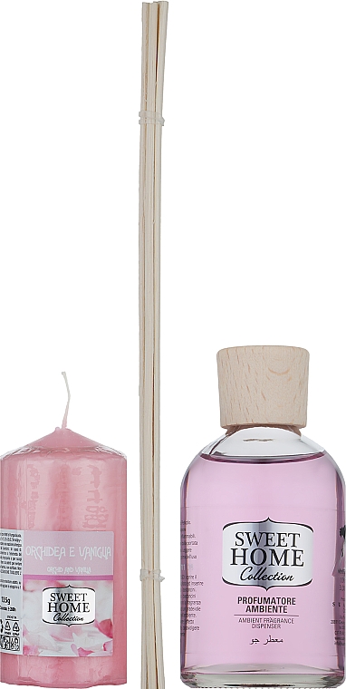 Набор "Орхидея и ваниль" - Sweet Home Collection Home Fragrance Set (diffuser/100ml + candle/135g) — фото N2