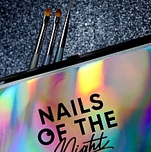 Набір пензликів для манікюру в косметичці, 3 шт. - Nails Of The Night — фото N2