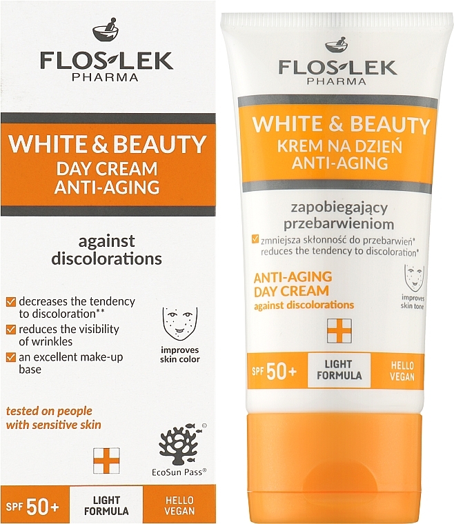 Крем для лица - Floslek White & Beauty Day Cream To Prevent Discoloration SPF 50+ — фото N2