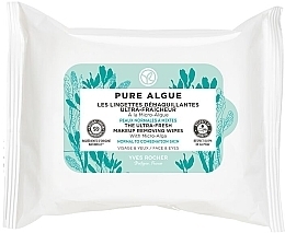 Вологі серветки для демакіяжу з мікроводоростями - Yves Rocher Pure Algue Makeup Remover Wipes — фото N1