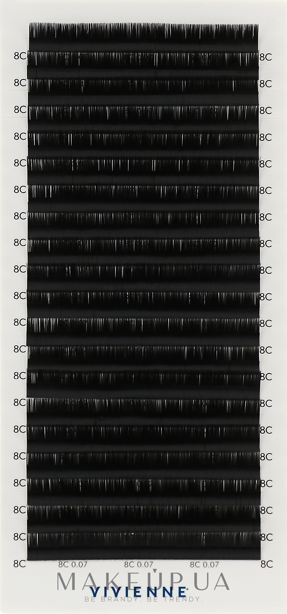 Накладные ресницы "Elite", черные, 20 линий (0,07, C, 8), эко упаковка - Vivienne — фото 1уп
